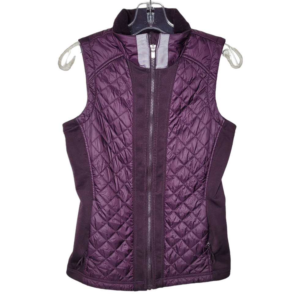 Athleta womens sz sm Rock Springs purple Quilted Puffer Reflective Running Vest